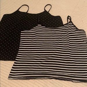 Set of 2 black & white tanks from Lane Bryant!